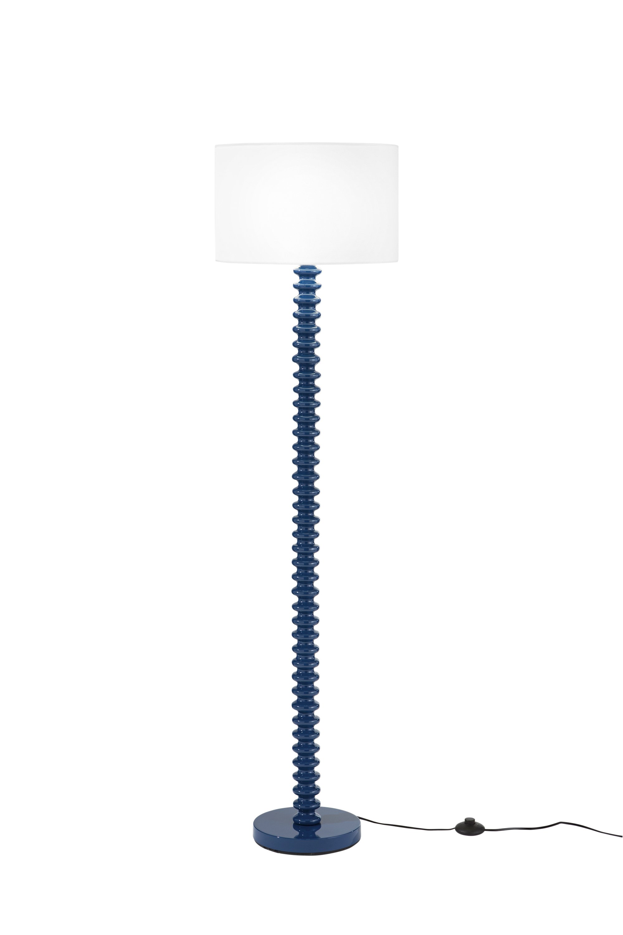 FAN I-SULTAN-PT-BLU Stojací lampa Sultan (modrá + samet) kov + samet, 1 x E27, 15 W; lampa pr. 40 x 20 cm, konstrukce 40 x 158 cm - FANEUROPE