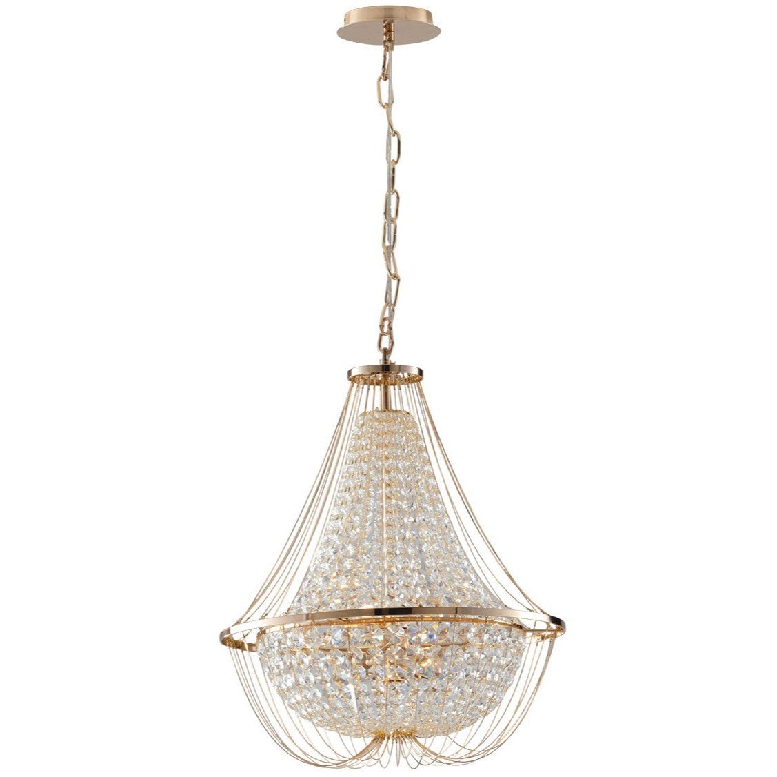 FAN I-VIENNA-S60 ORO Závěsné svítidlo VIENNA zlatá, 6xE14, 60 x 120 cm - FANEUROPE