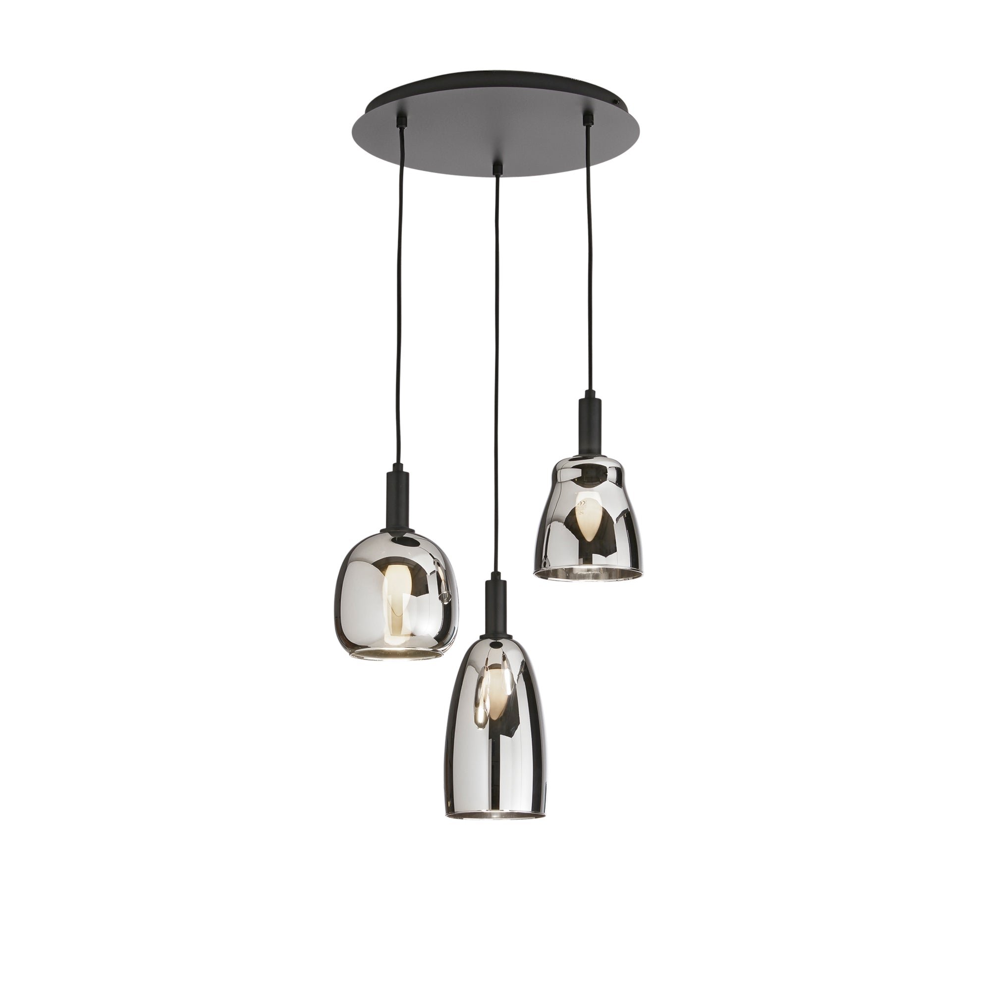 FAN I-WEIZEN-S3 Závěsné svítidlo WEIZEN černá, 3xE14, 39 x 39 x 150 cm - FANEUROPE