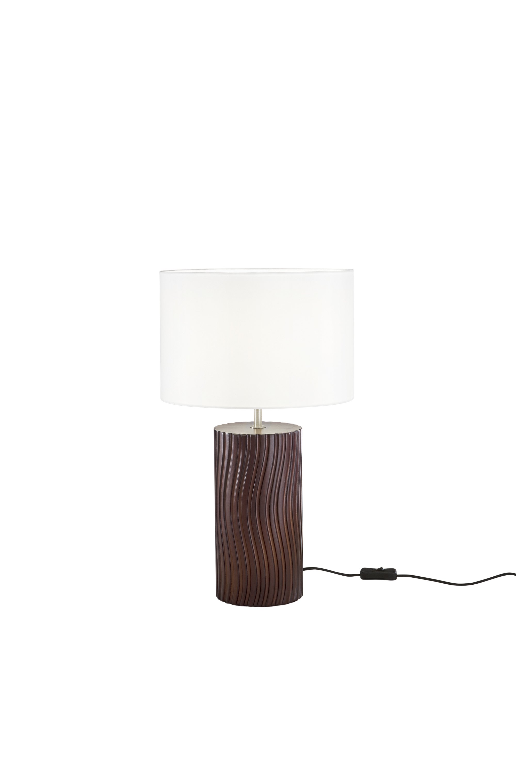 FAN I-WOODLOG-L Stolní lampa Woodlog (hnědý dřevěný podstavec) objímka E27, konstrukce pr. 30 x 52 cm, stínidlo pr. 30 x V 18,5 cm - FANEUROPE