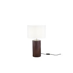 Obrázek pro produkt Stolní lampa Woodlog (hnědý dřevěný podstavec) objímka E27, konstrukce pr. 30 x 52 cm, stínidlo pr. 30 x V 18,5 cm - FANEUROPE
