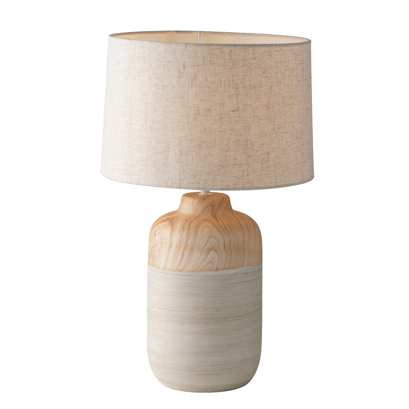 FAN I-WOODY-XL Stolní lampa LUME dřevěná/slonová kost, 1xE27, 30 x 49 cm - FANEUROPE