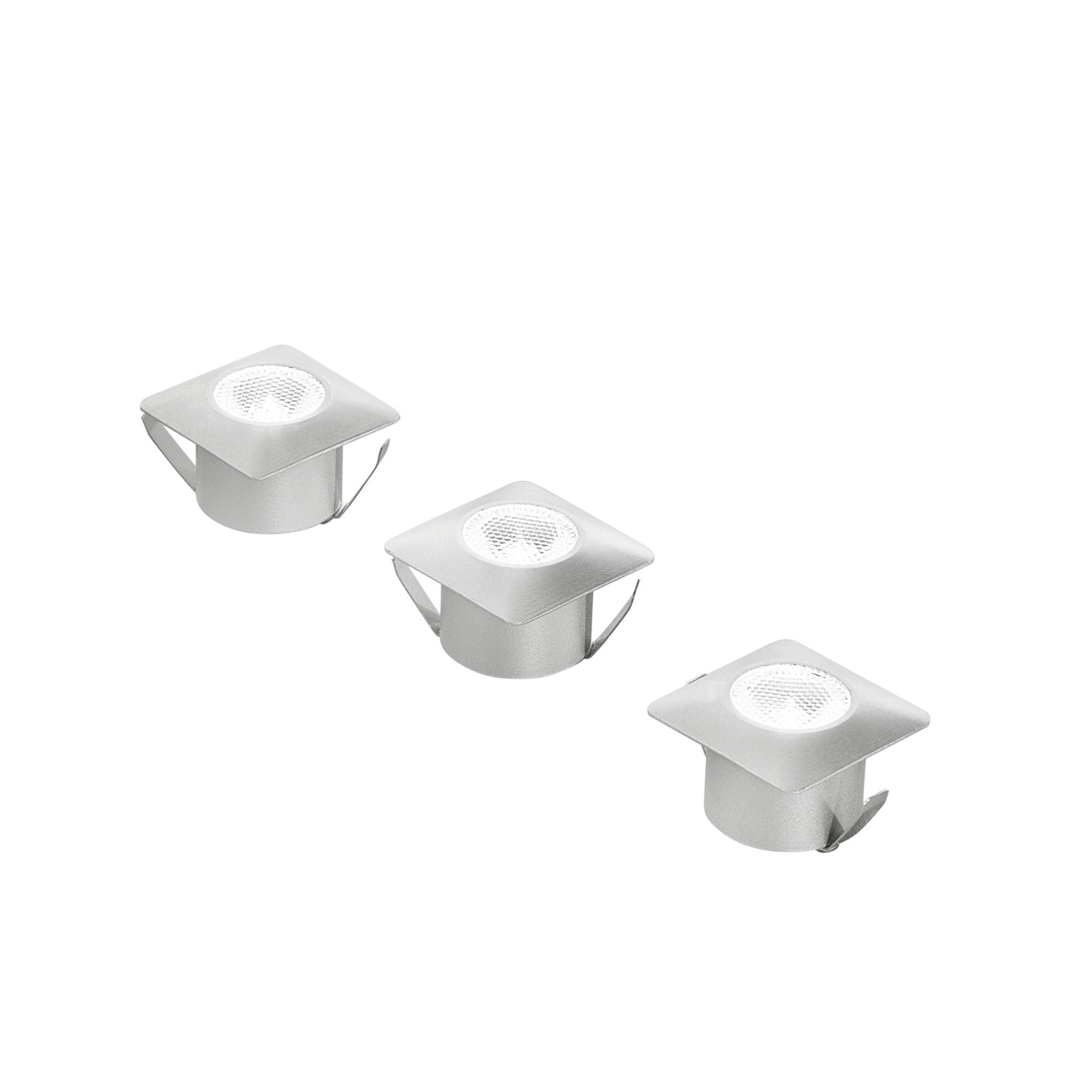 FAN INC-ASSO-Q3 Podhledové zápustné svítidlo Asso, zlaté, hliník, 3 x 1 W, 300 lm, 4000 K, 3,2 x 3,2 x 2,2 cm - FANEUROPE