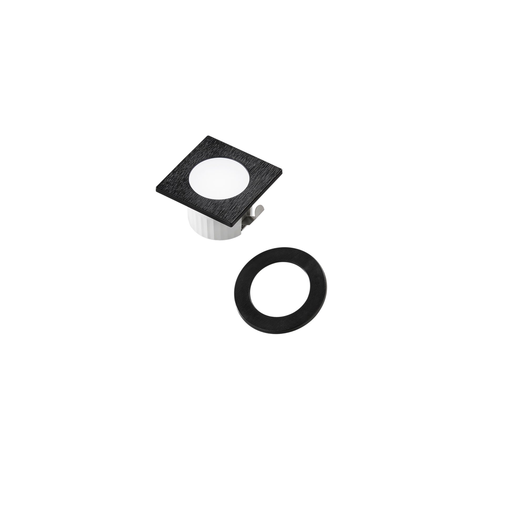 FAN INC-DAMA-QR44-NER Zápustné svítidlo LED Dama, černá, polykarbonát, 3 W, 300 lm, 4000 K, 4,4 x 4,4 x 2,8 cm - FANEUROPE