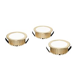 Obrázek pro produkt Zápustné svítidlo LED Fusion, zlatá/hliník, 3 x 5 W, 1200 lm, 4000 K, 7 x 7 x 3,2 cm - FANEUROPE