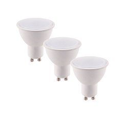 Obrázek pro produkt Sada 3 x žárovek LED GU10, 6 W, 490 lm, 4000 K, 100 °, 50 x 57 mm, 15 000 h, CRI 80 - FANEUROPE