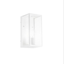 Obrázek pro produkt Venkovní nástěnné svítidlo MIRAGE kov/sklo bílá, 1xE27, 23 x 13 x 13 cm - FANEUROPE