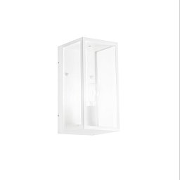 Obrázek pro produkt Venkovní nástěnné svítidlo MIRAGE kov/sklo bílá, 1xE27, 23 x 13 x 13 cm - FANEUROPE