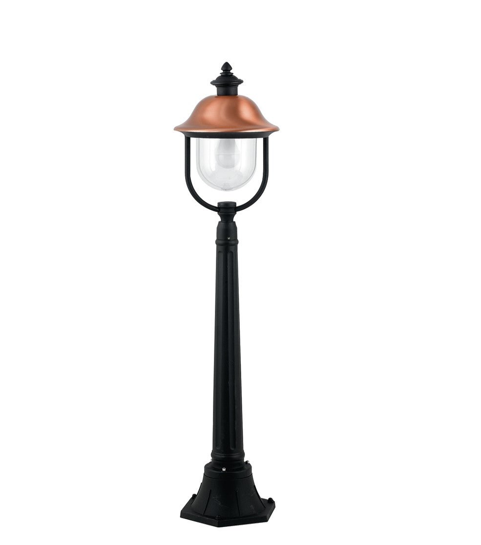 FAN LANT-VENEZIA-P1 Sloupkové svítidlo PALETTO VENEZIA černá/měď, 1xE27, IP44, 118 x 25 cm - FANEUROPE