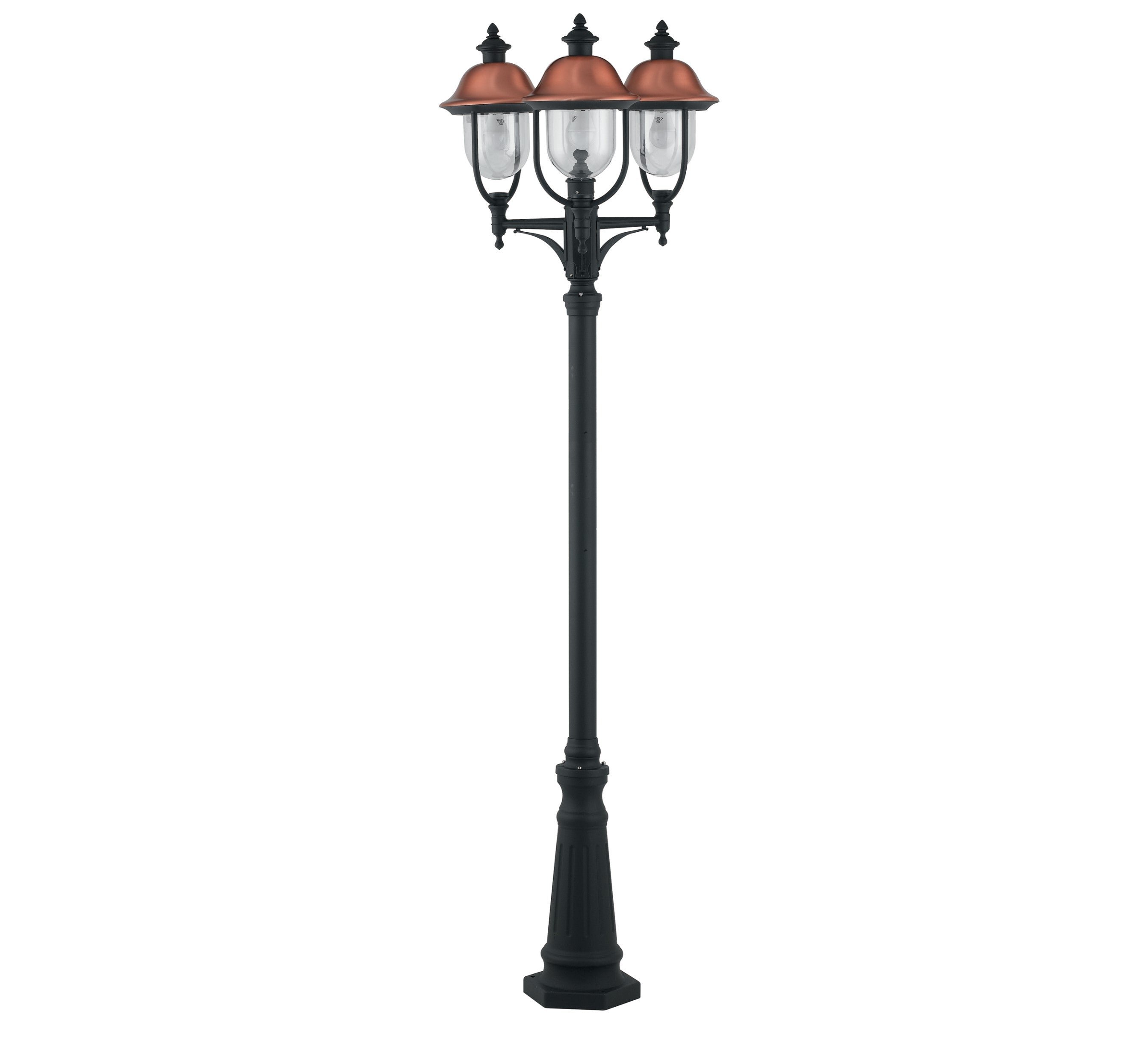 FAN LANT-VENEZIA-P3 Sloupkové svítidlo PALO VENEZIA černá/měď, 3xE27, IP44, 230 x 65 cm - FANEUROPE