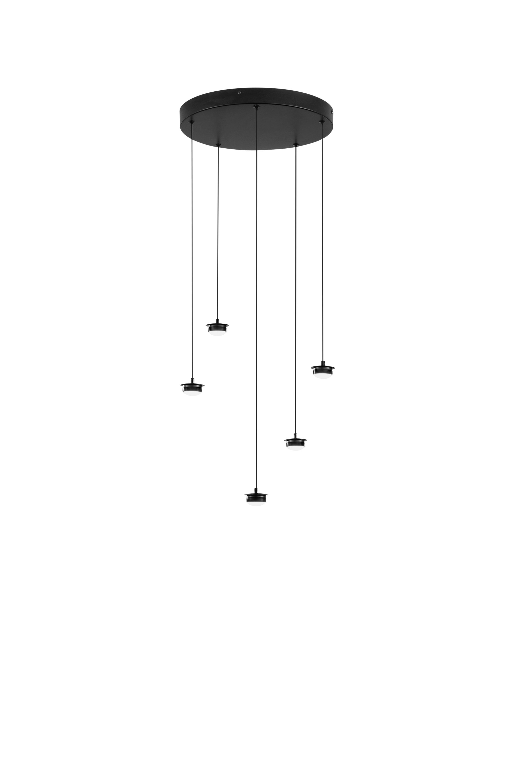 FAN LED-BASE-S-R5-NERO Konstrukce matná černá kovová závěsná konstrukce s integrovaným LED světelným bodem 20 W a kabelem pr. 35 cm x výška 210 cm, nas - FANEUROPE