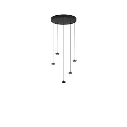 Obrázek pro produkt Konstrukce matná černá kovová závěsná konstrukce s integrovaným LED světelným bodem 20 W a kabelem pr. 35 cm x výška 210 cm, nas - FANEUROPE