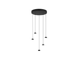Obrázek pro produkt Konstrukce matná černá kovová závěsná konstrukce s integrovaným LED světelným bodem 20 W a kabelem pr. 35 cm x výška 210 cm, nas - FANEUROPE