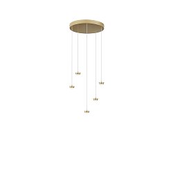 Obrázek pro produkt Konstrukce zlatá kovová závěsná konstrukce s integrovaným LED světelným bodem 20 W a kabelem pr. 35 cm x výška 210 cm, nastavite - FANEUROPE