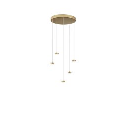 Obrázek pro produkt Konstrukce zlatá kovová závěsná konstrukce s integrovaným LED světelným bodem 20 W a kabelem pr. 35 cm x výška 210 cm, nastavite - FANEUROPE