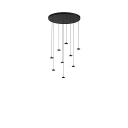 Obrázek pro produkt Konstrukce černá kovová závěsná konstrukce s integrovaným LED světelným bodem 27 W, průměr 60 cm x výška 192,5 cm, nastavitelný  - FANEUROPE