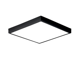 Obrázek pro produkt Koupelnové stropní svítidlo DOMO černá, hliník/akrylát, 24 W, 2700 lm, 4000 K, IP44, 24 x 24 x 2,4 cm - FANEUROPE