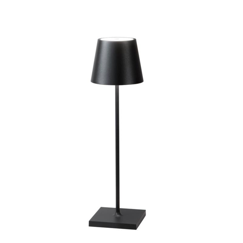 FAN LED-DRINK-NER Nabíjecí venkovní stolní svítidlo DRINK černá, kov, LED 2,2 W, 190 lm, 3000 K, stmívatelné, IP54, 36 x 11 x 11 cm - FANEUROPE