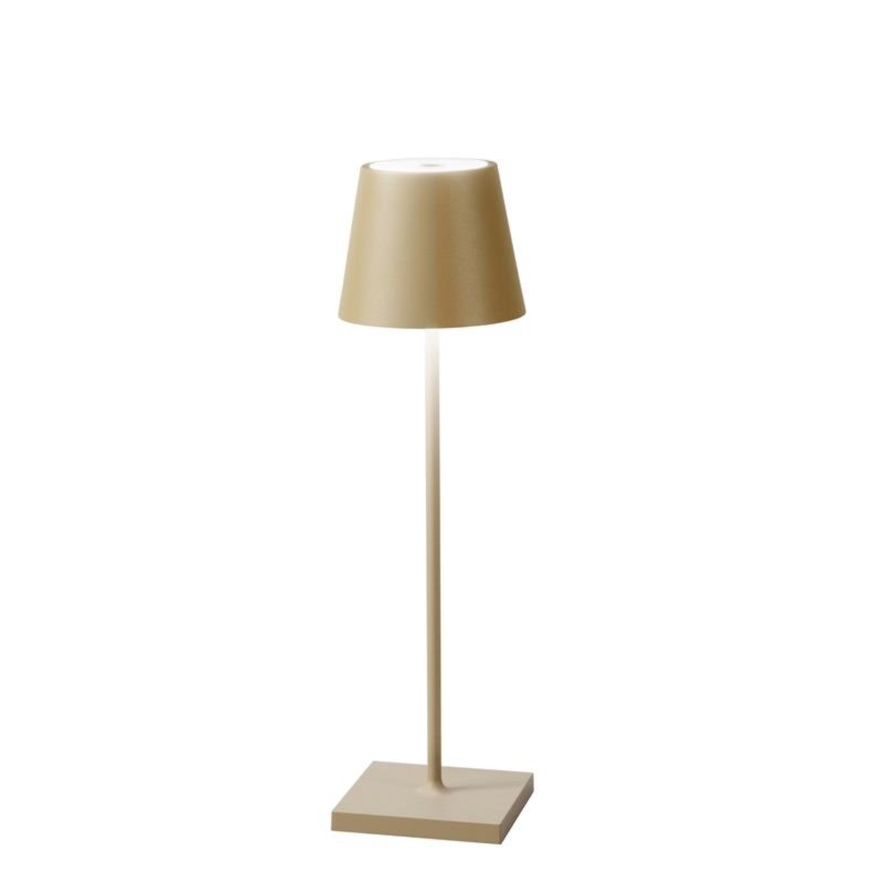FAN LED-DRINK-ORO Nabíjecí venkovní stolní svítidlo DRINK zlatá, kov, LED 2,2 W, 190 lm, 3000 K, stmívatelné, IP54, 36 x 11 x 11 cm - FANEUROPE