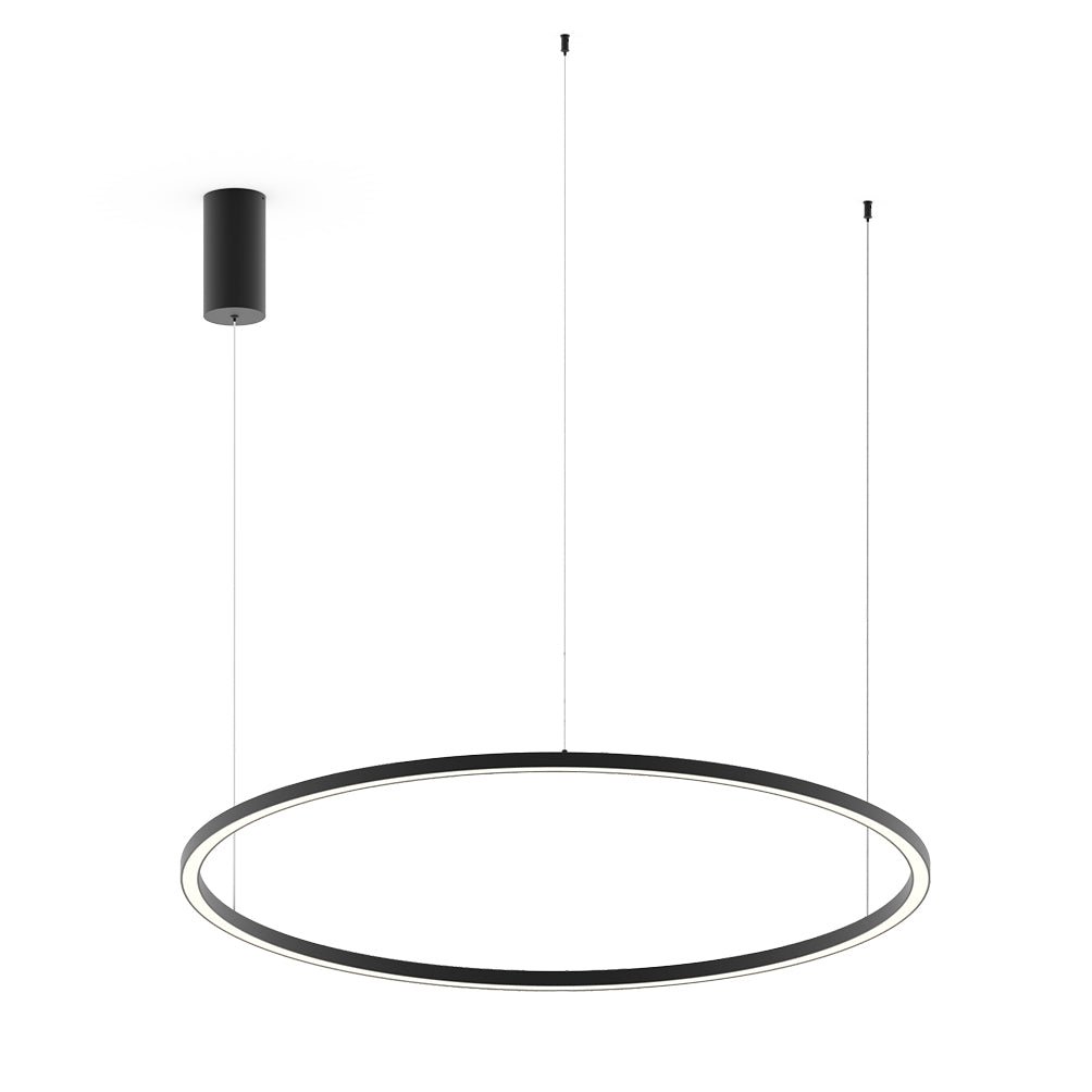FAN LED-HOOP-S120-NER Závěsné LED svítidlo HOOP černá, 60 W, 9000 lm, CCT, 120 x 120 x 150 cm - FANEUROPE