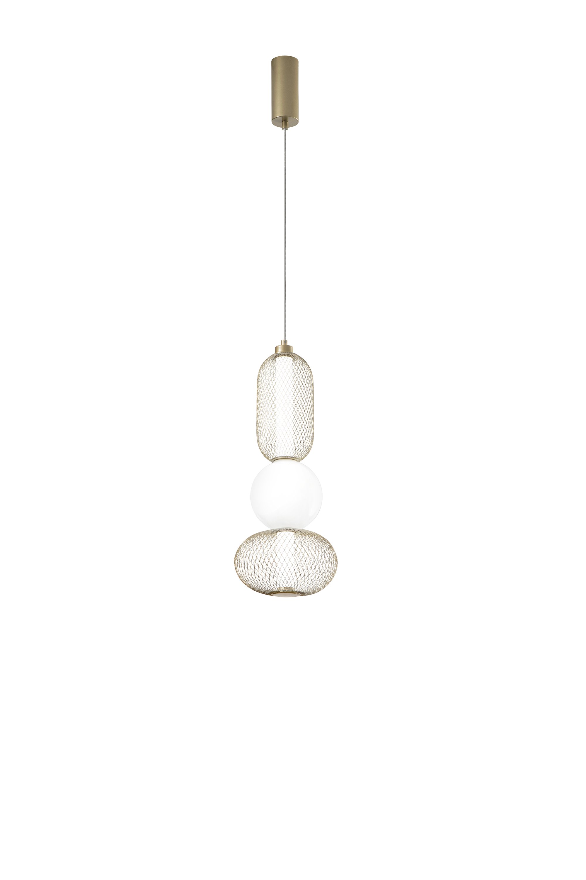 FAN LED-INKAS-S3-ORO Závěsné LED svítidlo Inkas (zlaté, sklo) 21 W, 2460 lm, CCT 3000 / 3500 / 4000 K, 22 x 227 cm - FANEUROPE