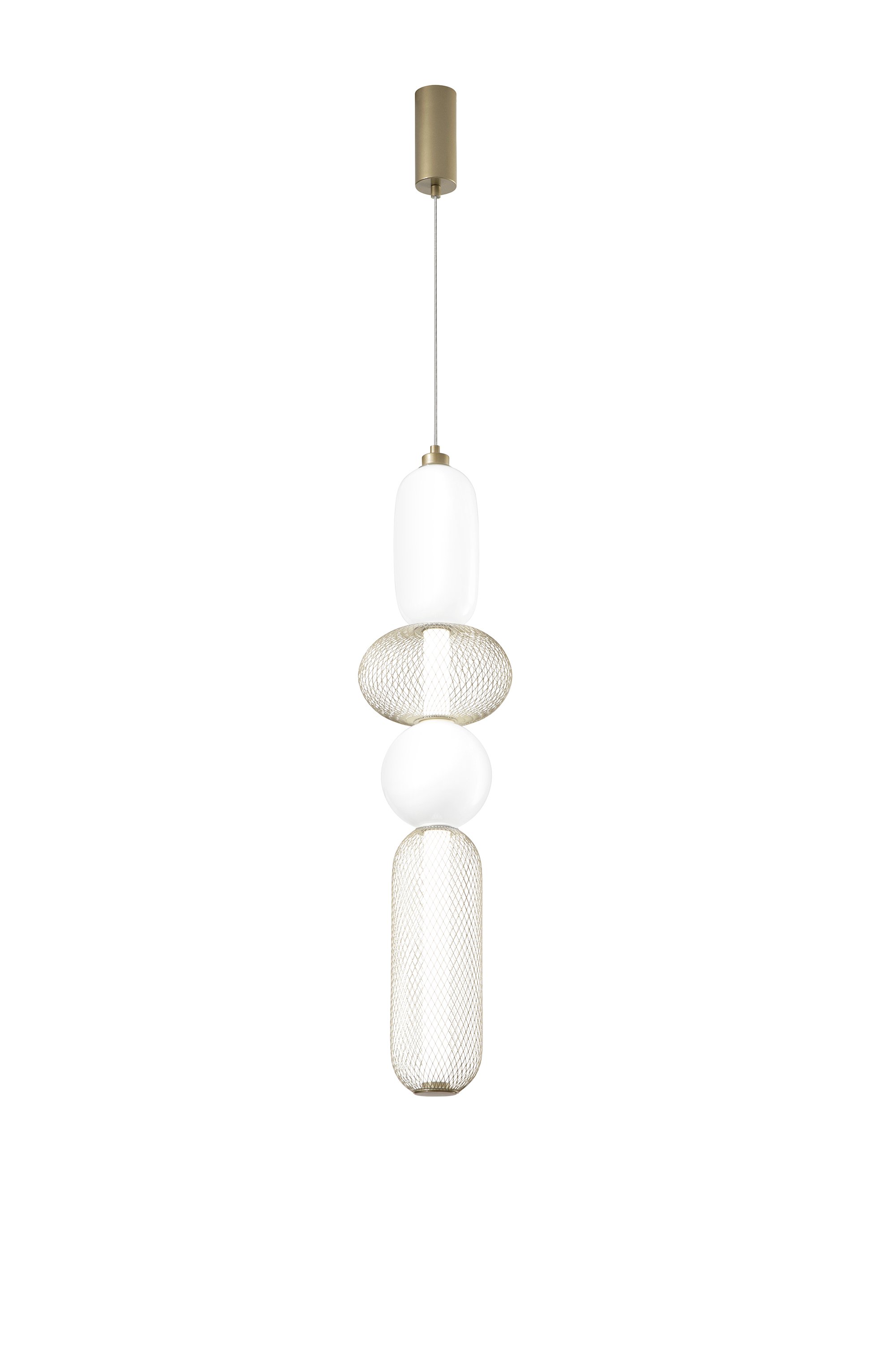FAN LED-INKAS-S4-ORO Závěsné LED svítidlo Inkas (zlaté, sklo) 31 W, 3720 lm, CCT 3000 / 3500 / 4000 K, 22 x 264 cm - FANEUROPE
