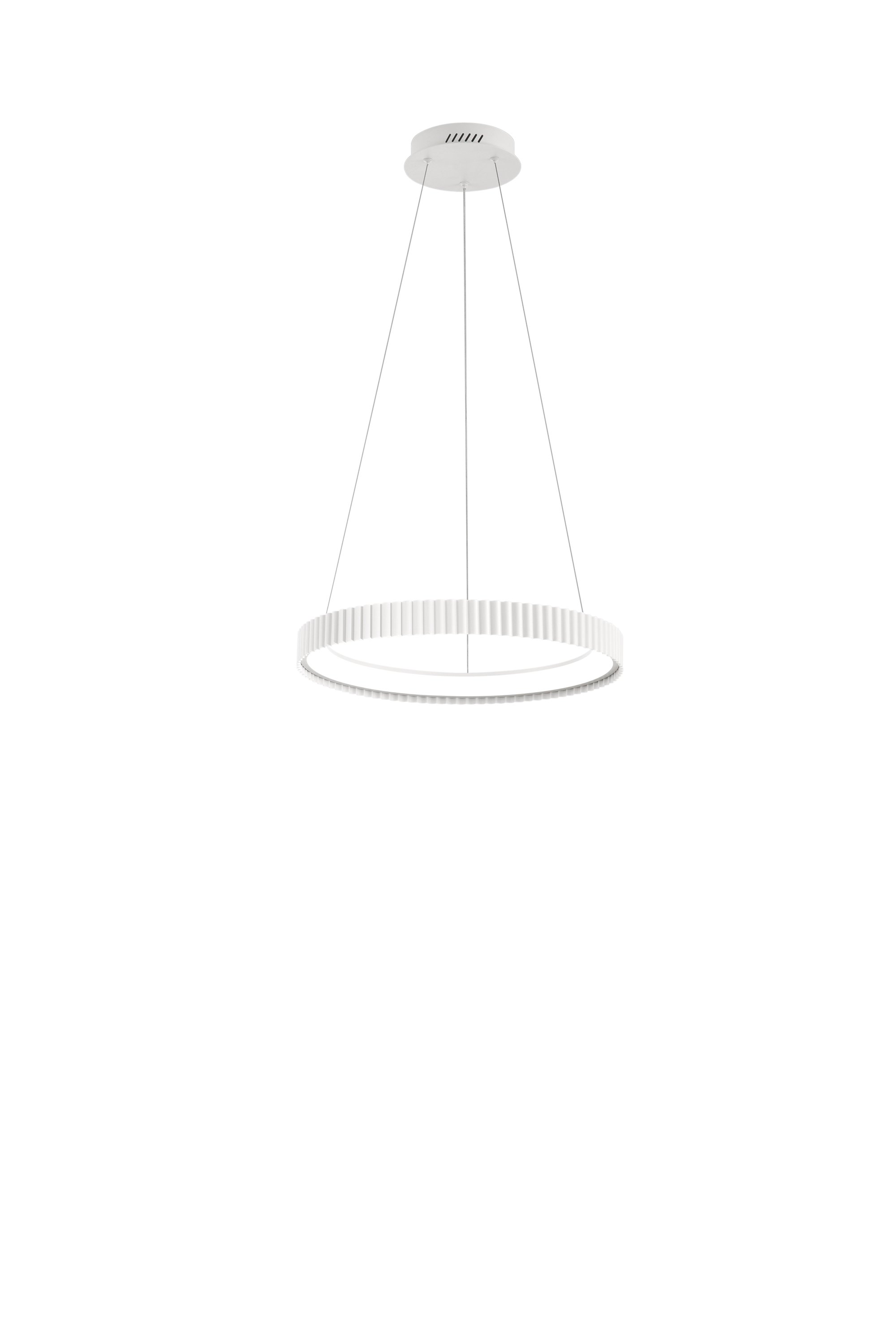 FAN LED-NIKE-S50-BCO Závěsné LED svítidlo Nike (bílé, kov) 40 W, 5840 lm, DIP‑CCT 2700 / 3200 / 4000 K, pr. 49 x výška 150 cm - FANEUROPE