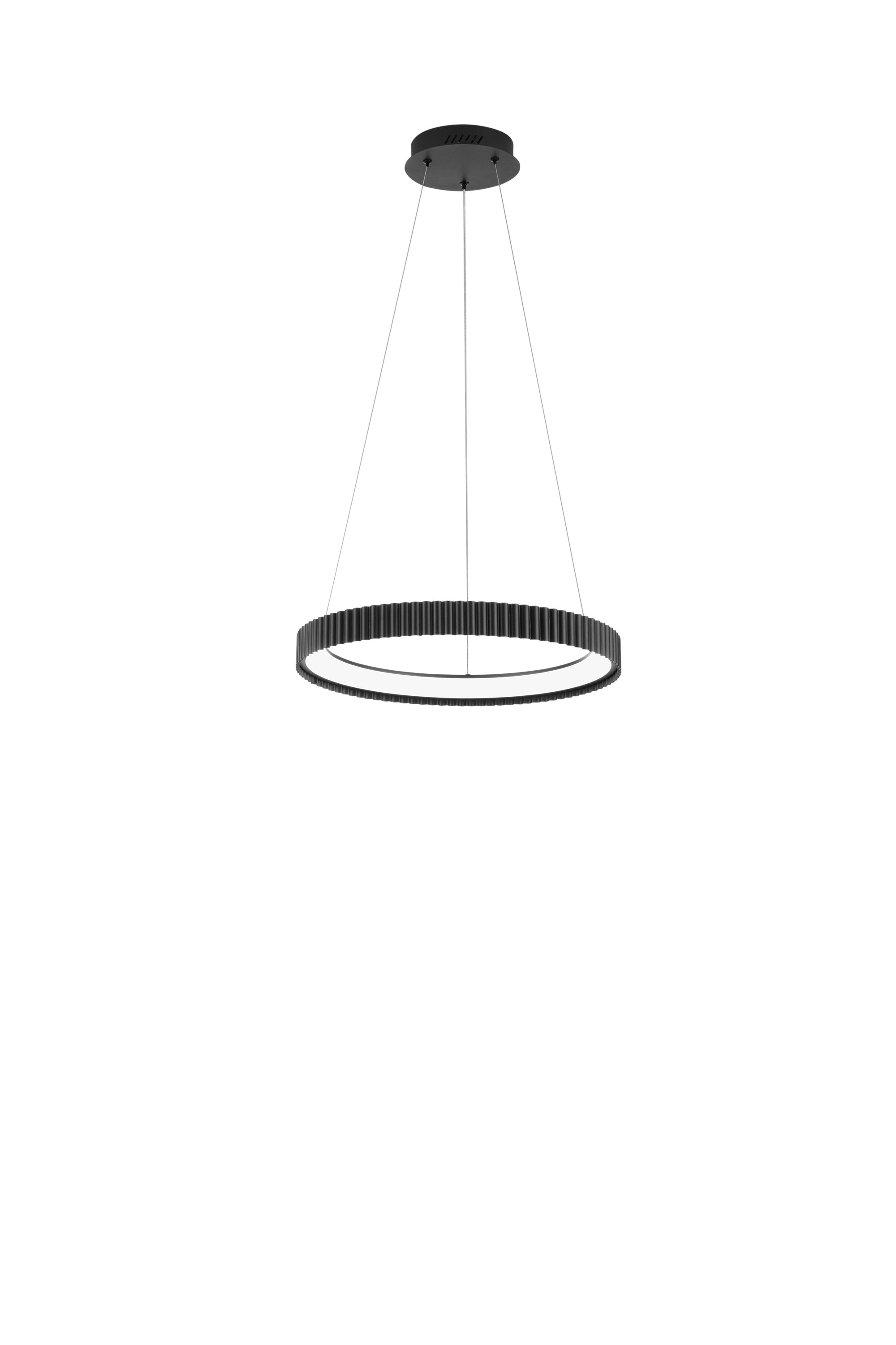 FAN LED-NIKE-S50-NER Závěsné LED svítidlo Nike (černé, kov) 40 W, 5840 lm, DIP‑CCT 2700 / 3200 / 4000 K, pr. 49 x 150 cm - FANEUROPE