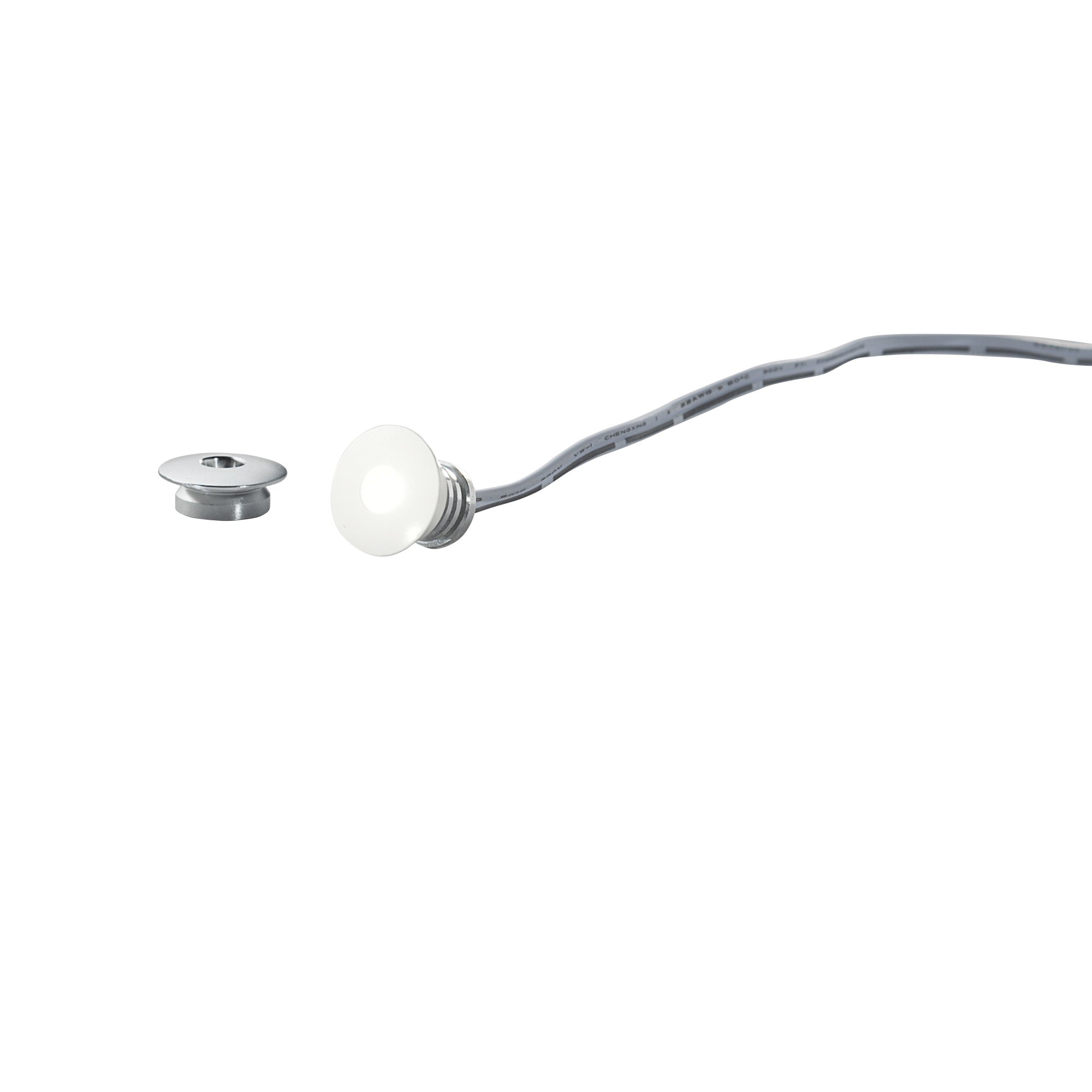 FAN LED-STARLIGHT-C Vestavné LED svítidlo Starlight (DC 12 V, bílá + stříbrná) 0,2 W, 11 lm, 3000 K, se stříbrnou a bílou objímkou, 1,8 x 1,4 cm - FANEUROPE
