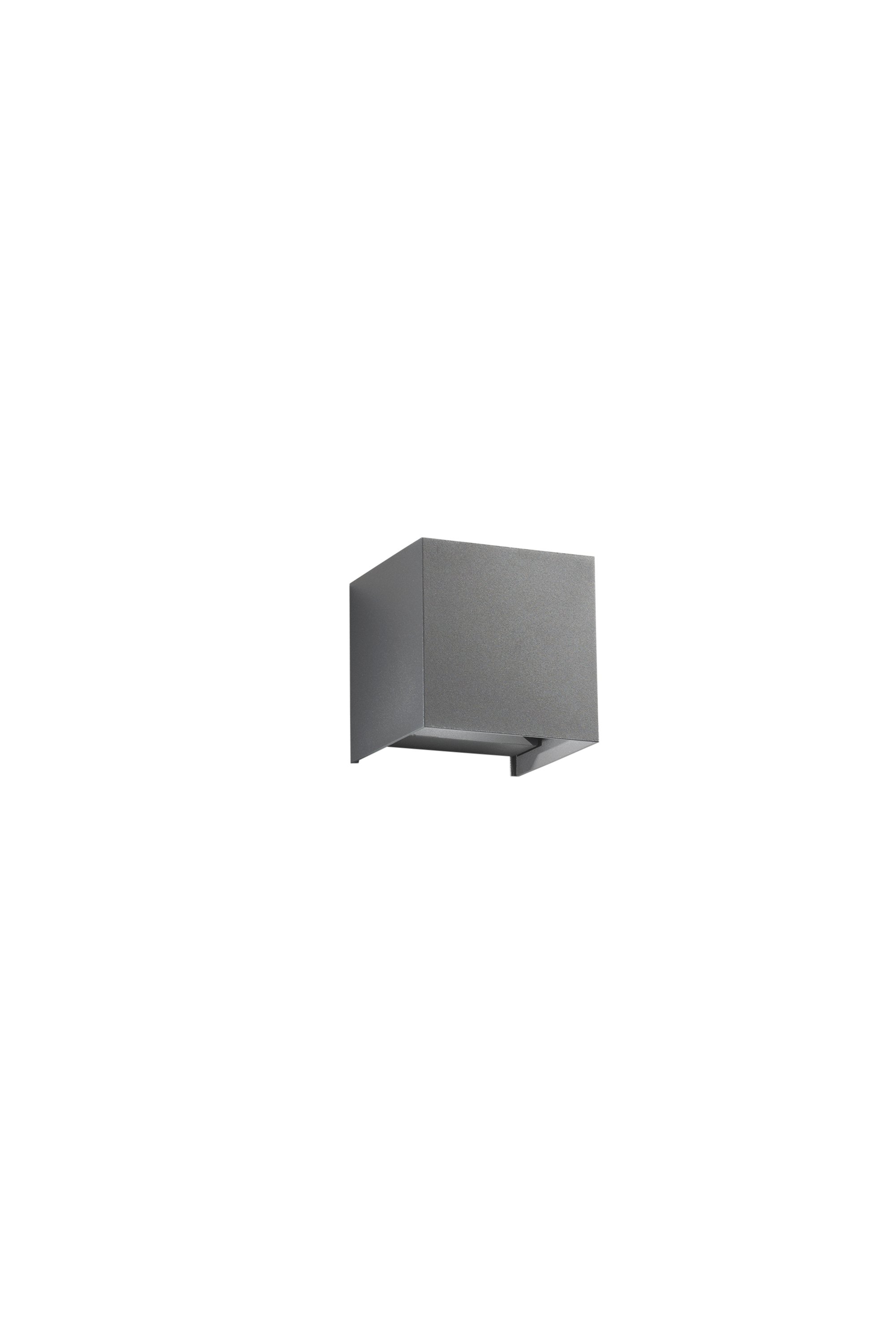 FAN LED-W-ALFA-20-GR Nástěnné dvouúčelové LED svítidlo Alfa (šedé) 2 x 10 W, 1800 lm, CCT, IP54, 12 x 12 x 12 cm - FANEUROPE