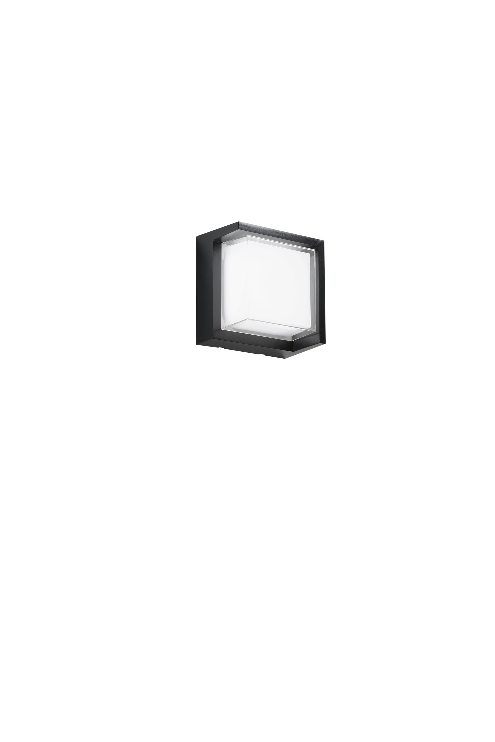 FAN LED-W-BLOCK-Q-NER Nástěnné LED svítidlo Block čtvercové (černé) 15 W, 1800 lm, CCT 3000 / 4200 / 6500 K, 16 x 16 x 10 cm - FANEUROPE