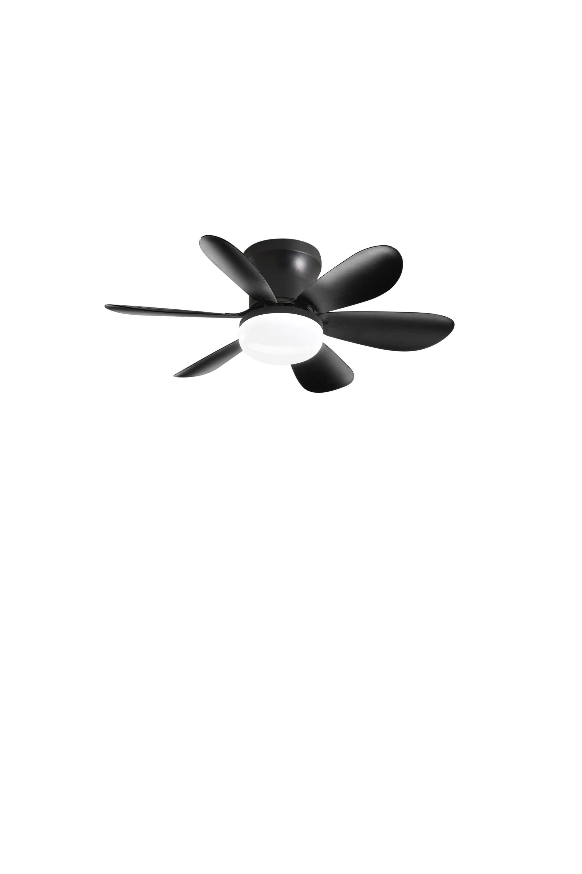 FAN LED-WIND-NER Stropní ventilátorové LED svítidlo Wind (černé) 10 W, 1100 lm, CCT, stmívatelné, IR ovladač, 16 x 53 cm - FANEUROPE