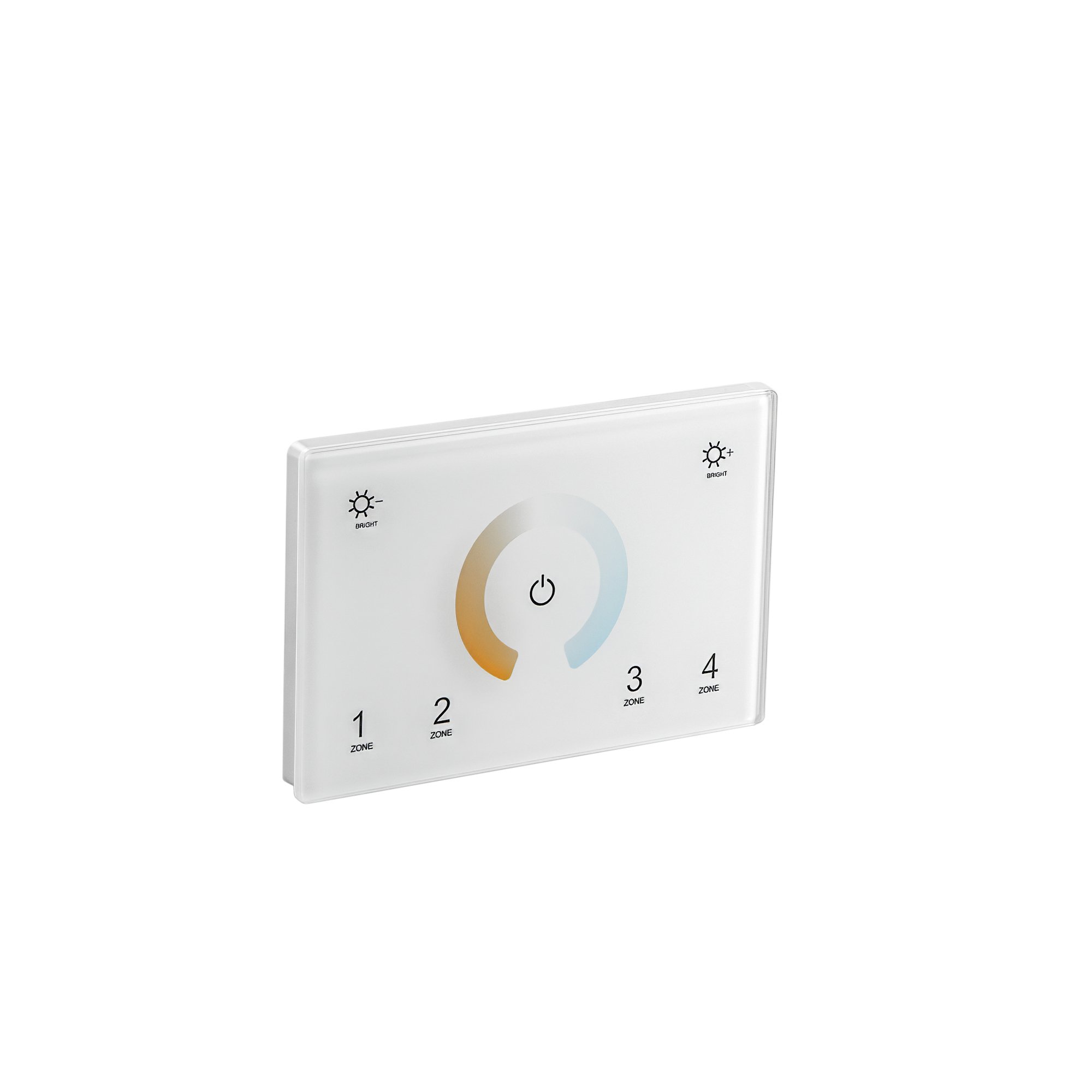 FAN RF-DMXPAD-2CH Nástěnný ovladač RF 2,4 GHz CCT bílá, 4 zóny 2 kanály, 230 V, připojitelný DMX512, 12 x 8 x 3,7 cm - FANEUROPE