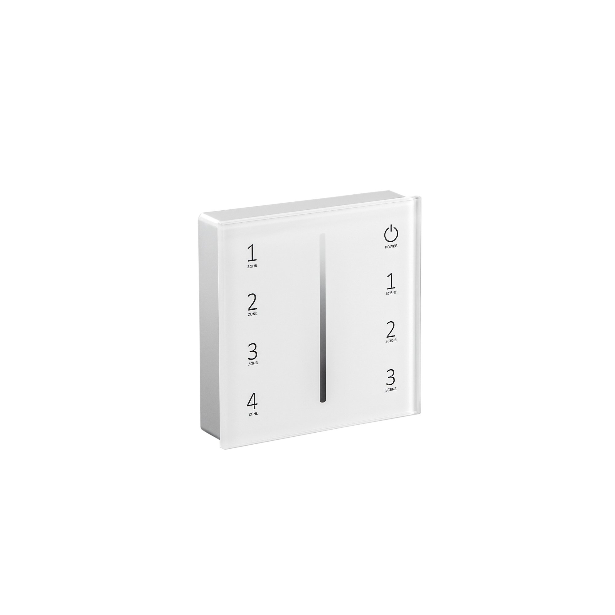 FAN RF-WALLPAD-1CH Nástěnný ovladač RF 2,4 GHz DIMMER VARIALUCE 4 zóny 1 kanál, 8,6 x 8,6 x 3,6 cm - FANEUROPE
