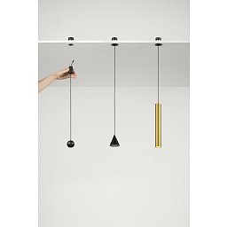Závěsné svítidlo Shift Kon (černé, kov) 48 V, 5 W, 3000 K, pr. 70 x 1500 mm - FANEUROPE Obrázek pro produkt Závěsné svítidlo Shift Kon (černé, kov) 48 V, 5 W, 3000 K, pr. 70 x 1500 mm - FANEUROPE