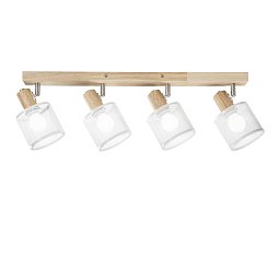 Obrázek pro produkt Bodové svítidlo Twinset s dřevěnou základnou (4xE14) max. 40 W, 61 x 2.5 x 14 cm - FANEUROPE