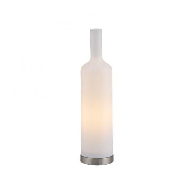 Levně LD 14006-16 Stolní lampa BOTTLE, bílá, opálové sklo, tvar láhve, šňůrový vypínač - JUST LIGHT