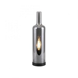 Obrázek pro produkt Stolní lampa BOTTLE, kouřová barva, tvar láhve, kouřové sklo, šňůrový vypínač - JUST LIGHT