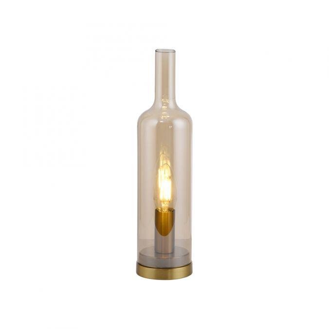 LD 14006-27 Stolní lampa BOTTLE, jantarové sklo, šňůrový vypínač, vyměnitelná žárovka - JUST LIGHT