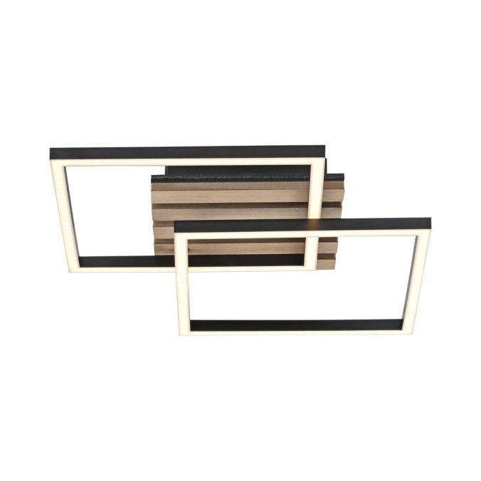 Levně LD 14053-79 Stropní svítidlo AKUSTIKA, dřevo, přírodní, černá, moderní otočné, 3000K - JUST LIGHT