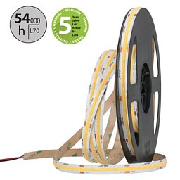 Obrázek pro produkt AKCE - LED pásek COB WW 480LED/m 16,3W 24V 1726lm IP20 10mm  spec.délka 3,25m vodič A 0,1m-X03 - MCLED