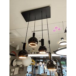 Obrázek pro produkt Závěsné svítidlo 4x černý kabel pro dekorativní žárovky (bez žárovek) - AULIX