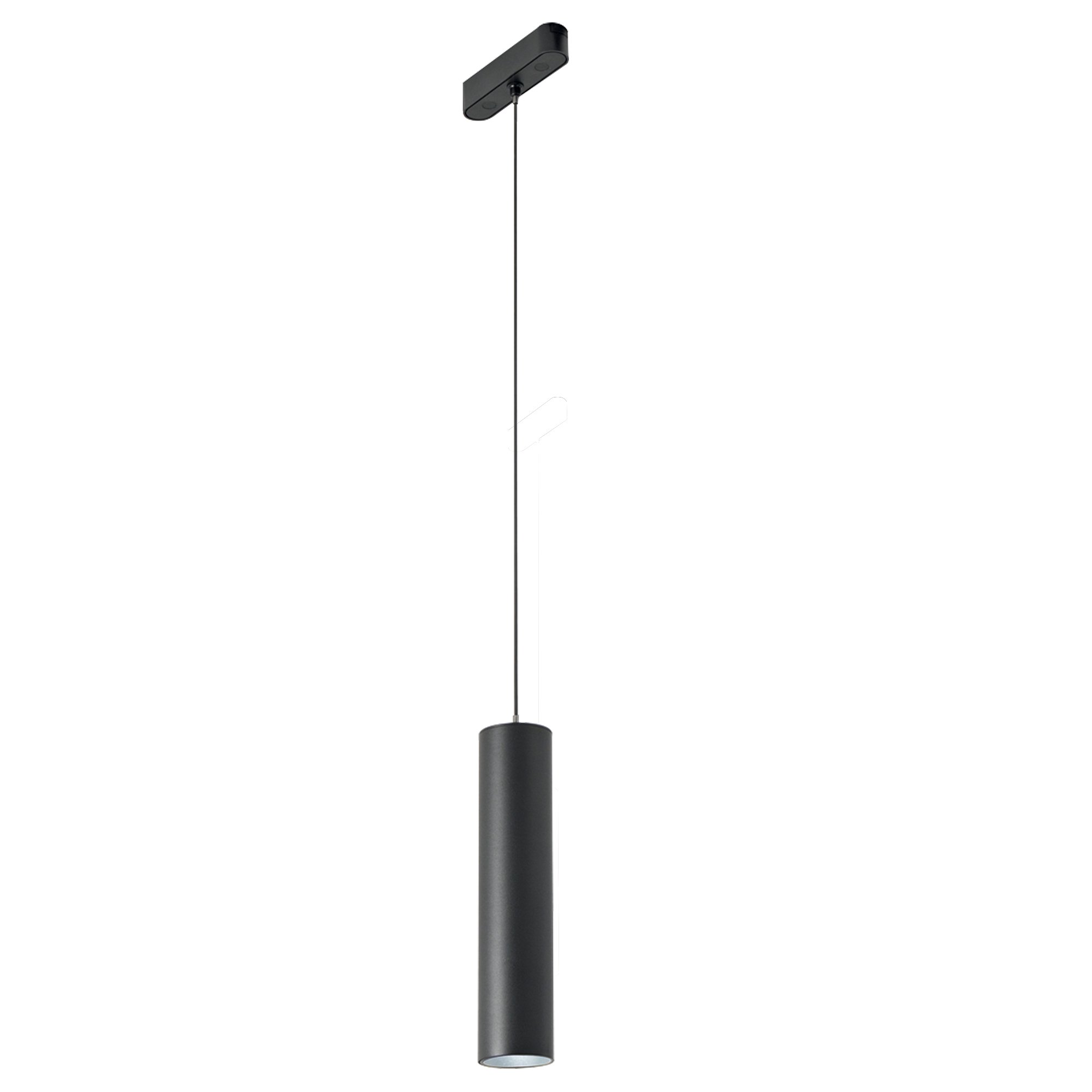 FAN BERNINI-S10 Systém 48 V - závěsné LED svítidlo na liště Bernini, černé, hliník/plast, 9 W, 110 lm, CCT, 150 x 5 cm - FANEUROPE