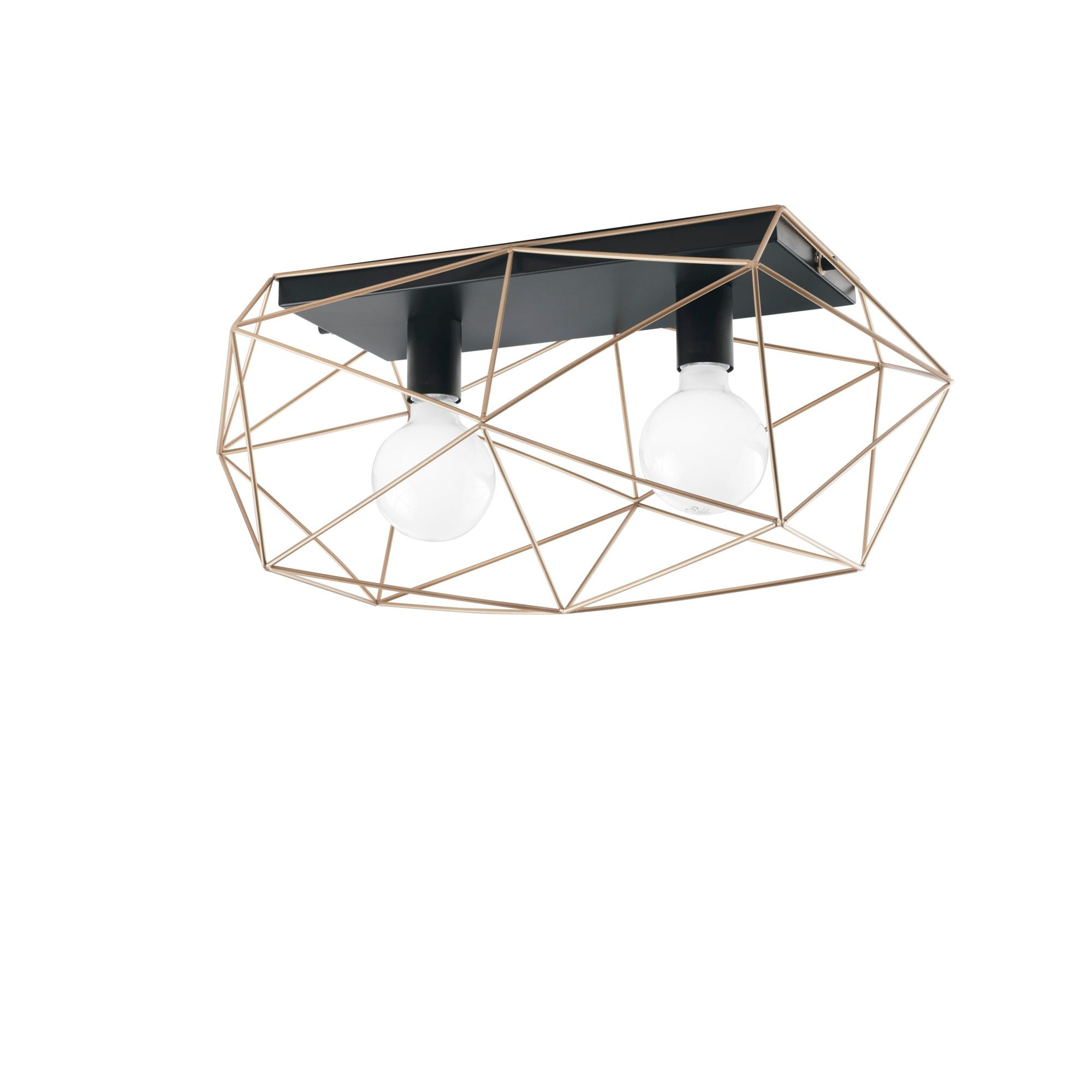 FAN I-ABRAXAS-PL2 ORO Stropní svítidlo Abraxas, černá/zlatá, 2 x E27, 60 x 26,5 cm - FANEUROPE
