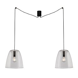 Obrázek pro produkt Závěsné svítidlo Ares, průhledné, 2 x E27, 35 x 250 cm - FANEUROPE