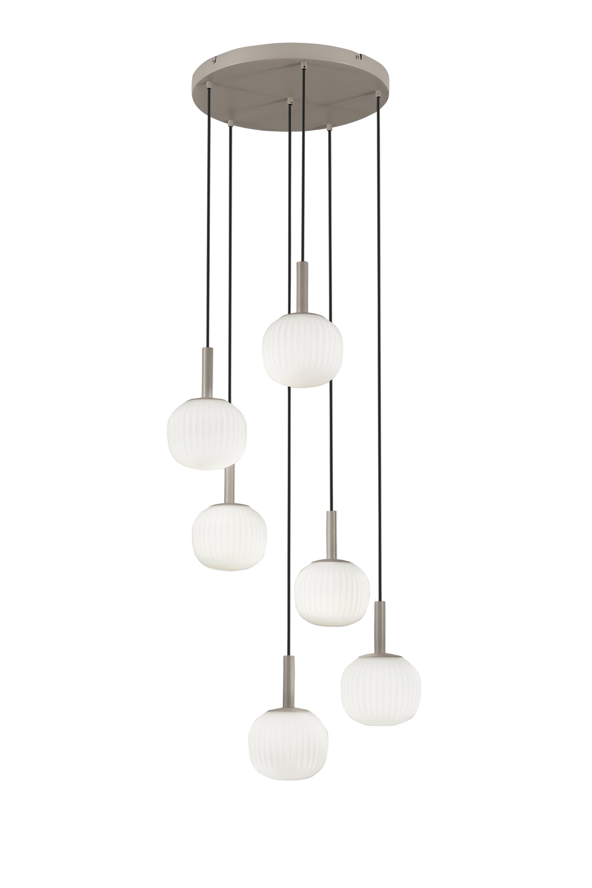 FAN I-ERIS-S6 Závěsné svítidlo Eris bílá + hnědá, 6 x E14, 51 x 200 cm - FANEUROPE