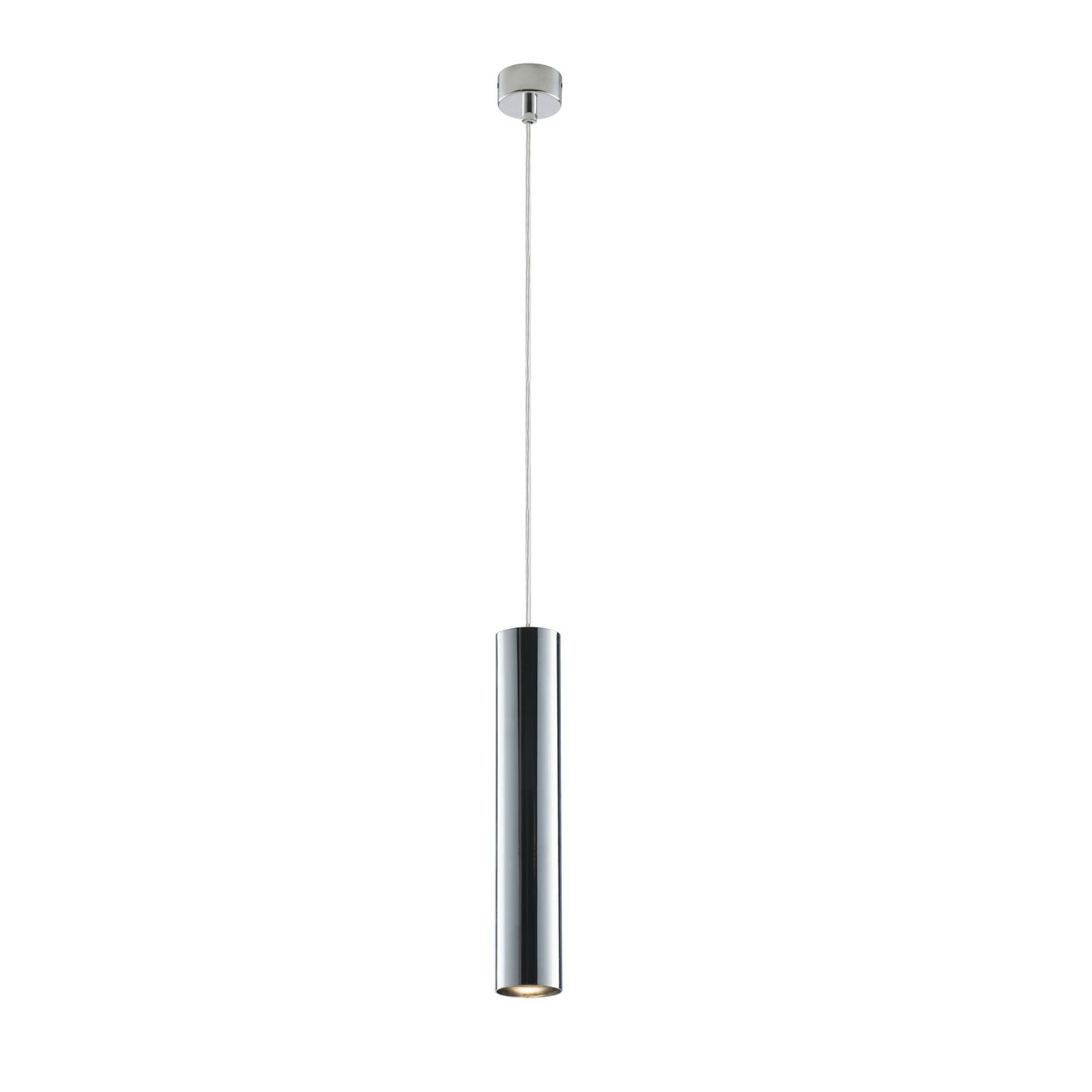 FAN I-FLUKE-S30 CR Závěsné svítidlo Fluke, kruhové, chrom, 1 x GU10, 5,5 x 6 x 200 cm - FANEUROPE