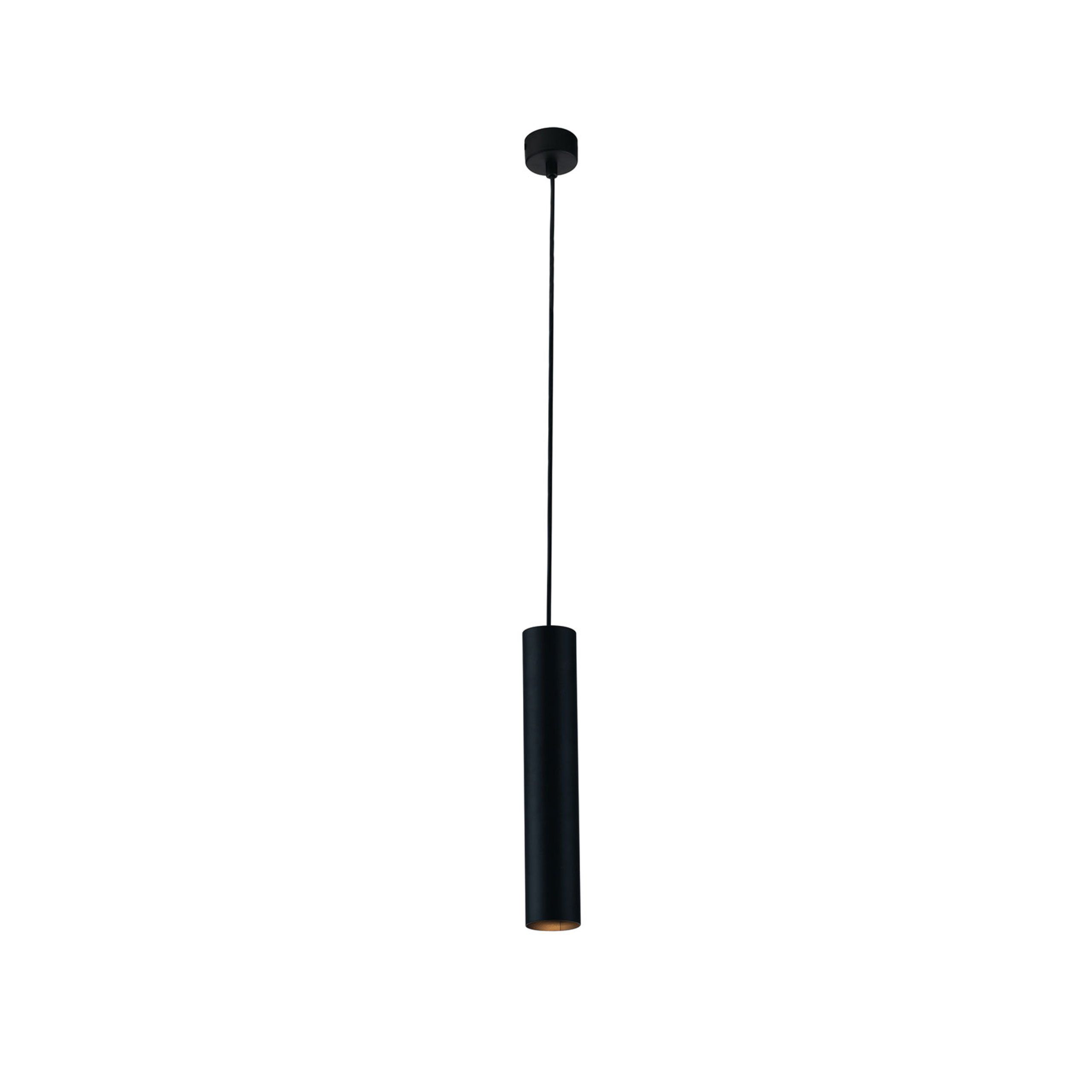 FAN I-FLUKE-S30 NERO Závěsné svítidlo Fluke, kruhové, černé, 1 x GU10, 5,5 x 6 x 200 cm - FANEUROPE