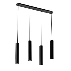 Obrázek pro produkt Závěsné svítidlo Fluke, kruhové, černé, 4 x GU10, 68 x 7 x 200 cm - FANEUROPE
