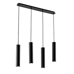 Obrázek pro produkt Závěsné svítidlo Fluke, kruhové, černé, 4 x GU10, 68 x 7 x 200 cm - FANEUROPE